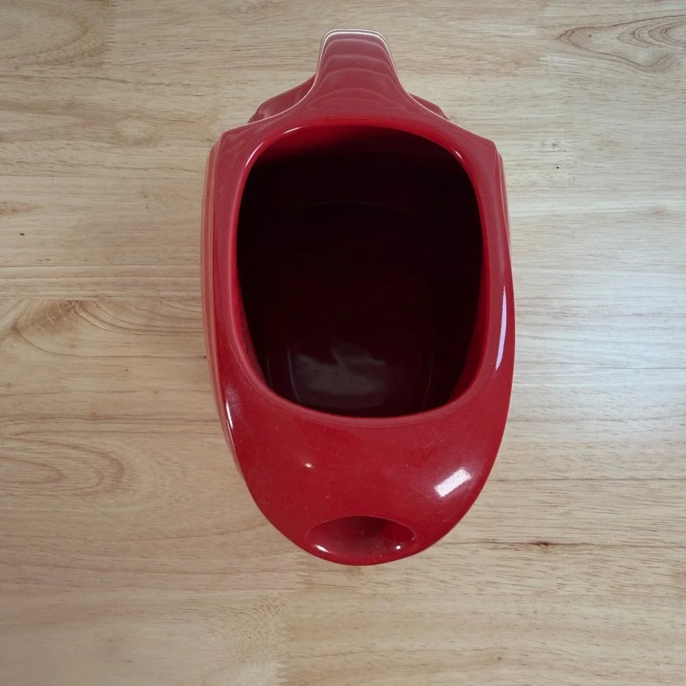 Vintage Fiesta Scarlet Red Glazed Ceramic Dishwasher Safe Large Disk Pitcher